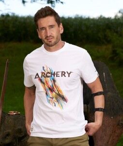 Bogensport Herren T-Shirt Archery (Weiss)