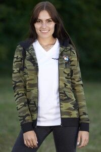 Damen Camo Zip- Hoodie