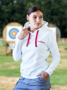 Bogensport Damen Hoodie Archers Style (Weiss)