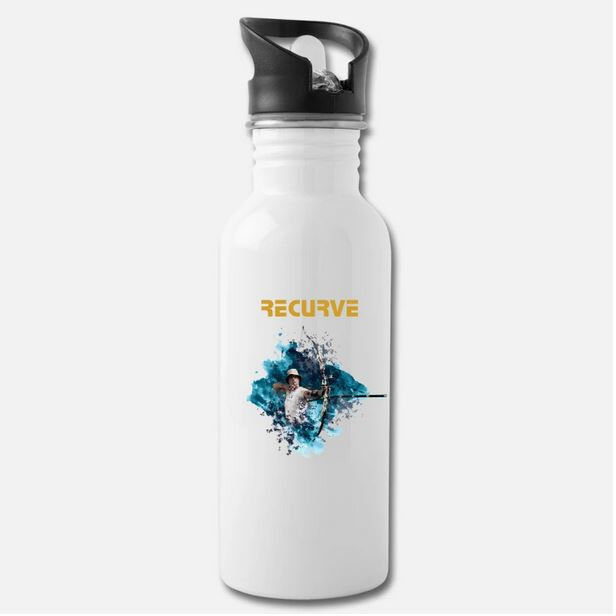 Archery Drinking Bottles with Integrated Straw white